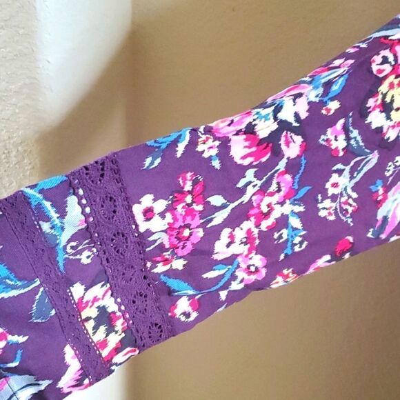 VERA BRADLEY Floral Trapeze Tunic - Size Large - Picture 5 of 7